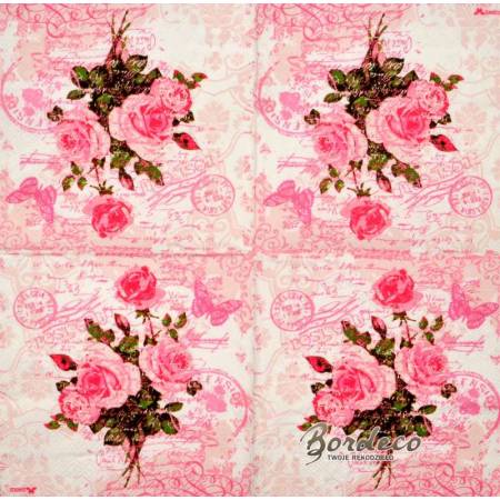 Serwetka decoupage firmy STEWO bukiet przecierany 33x33 cm